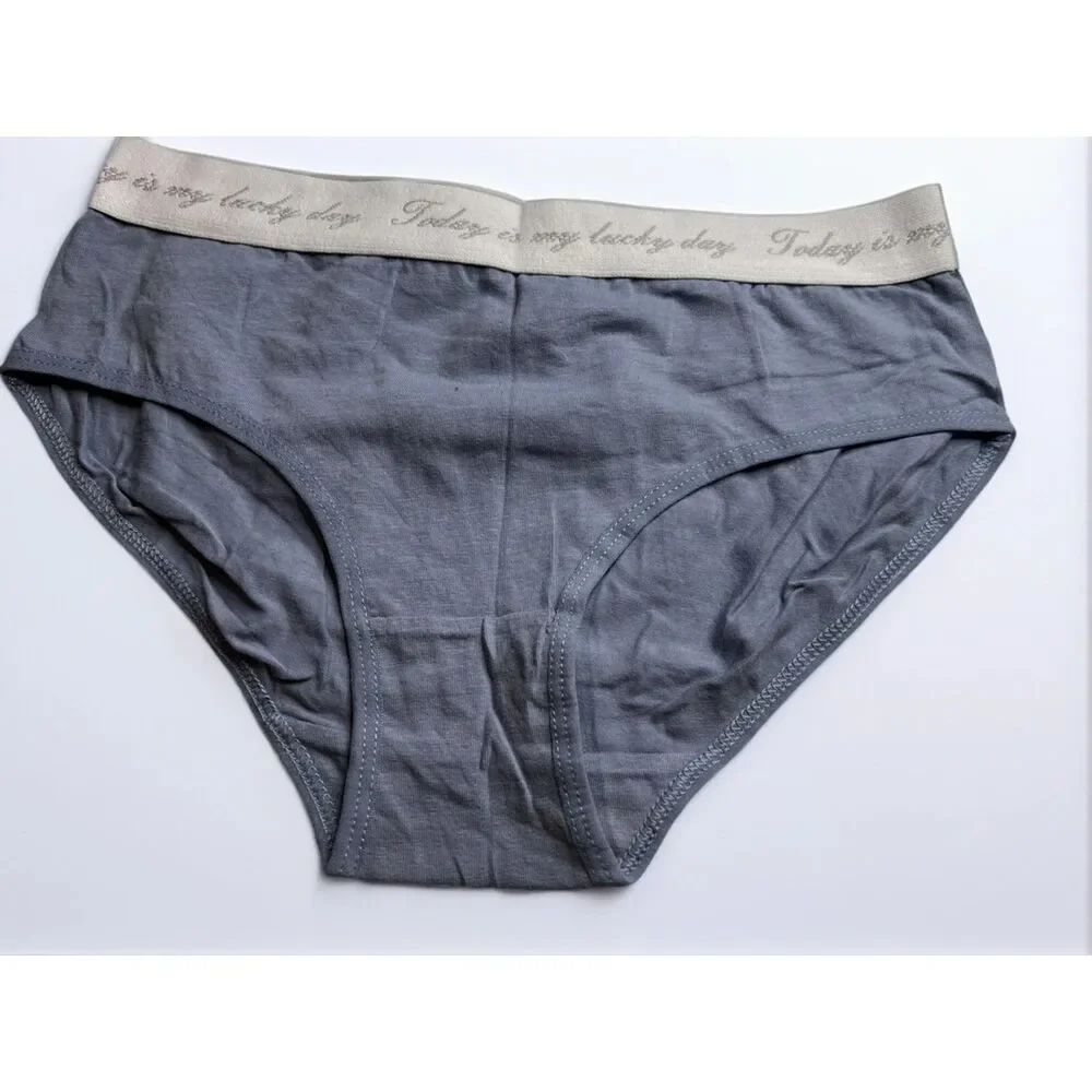 New Bikini Brief Today is Your Lucky Day Small Panties Underwear NWOT Blue Grey